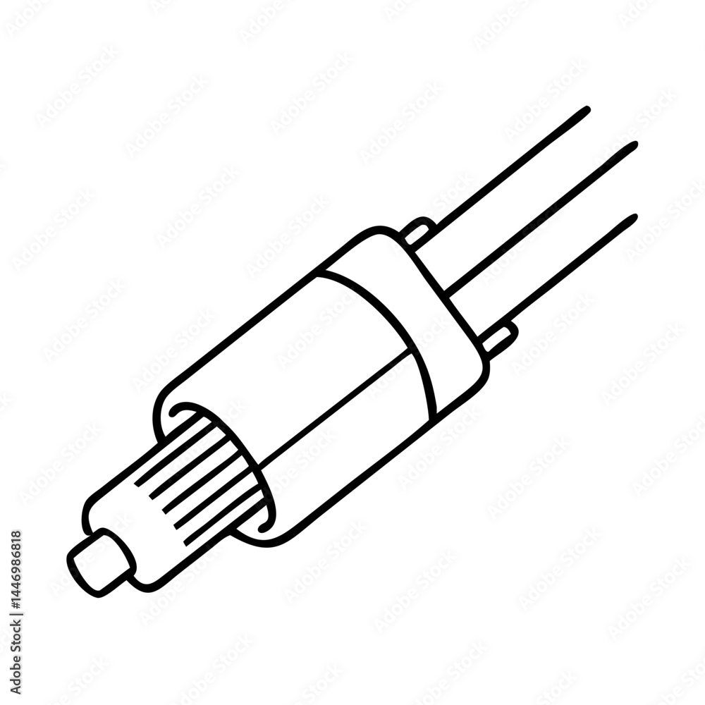 Fototapeta premium fiber optic cable icon, fiber optic cable line art - simple line art of fiber optic cable, perfect for fiber optic cable logos and icons