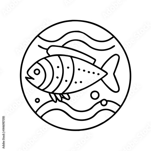 fish icon, fish line art - simple line art of fish, perfect for fish logos and icons
