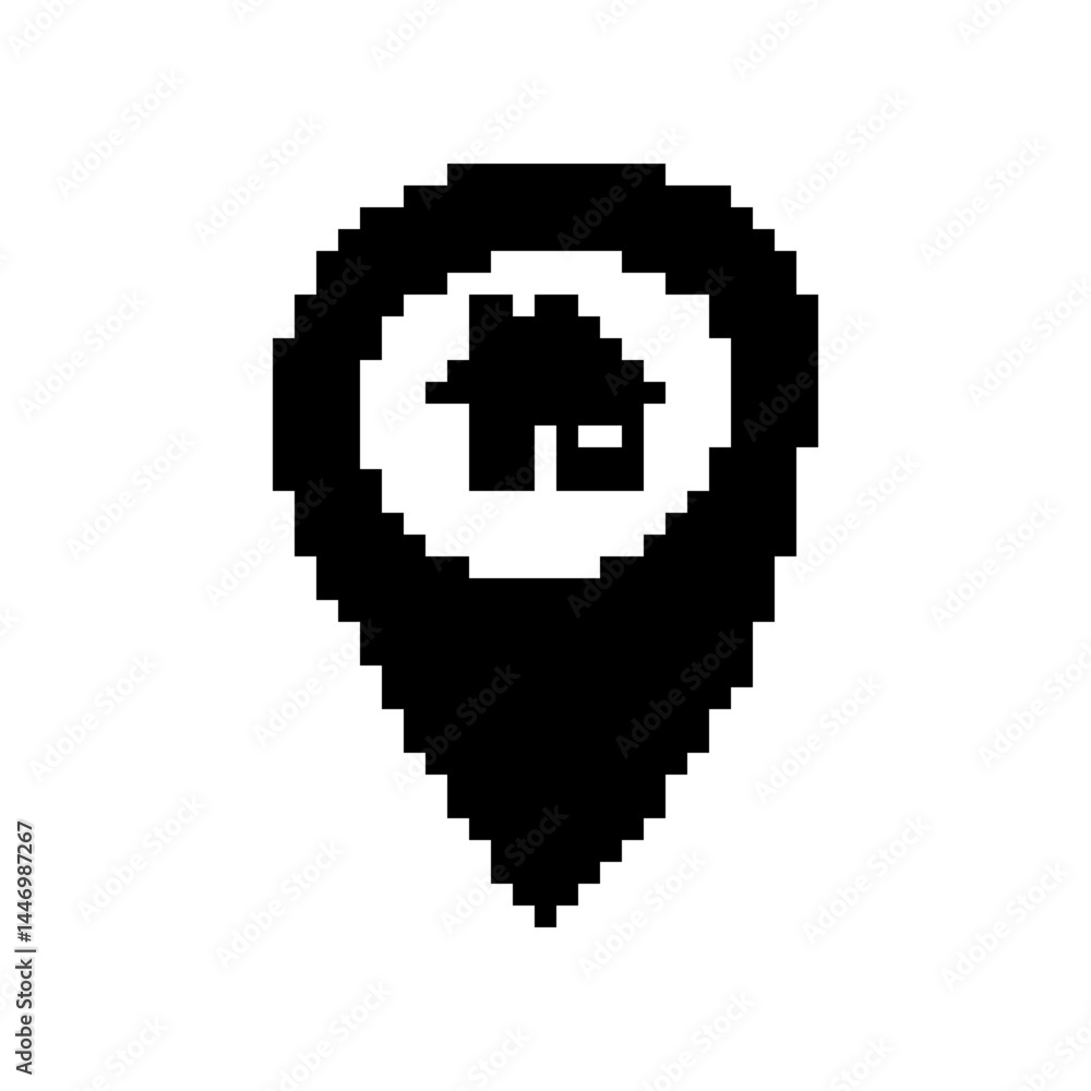 Fototapeta premium pixel house map