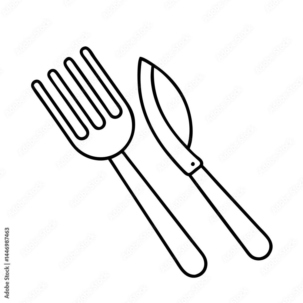 fork icon, fork line art - simple line art of fork, perfect for fork logos and icons fork icon, fork line art - simple line art of fork, perfect for fork logos and icons