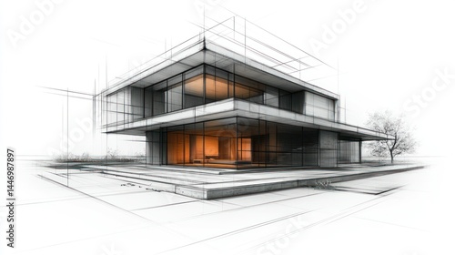Modern Architectural Design Sketch