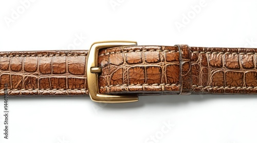 Obraz na płótnie Crocodile texture belt isolated on white background