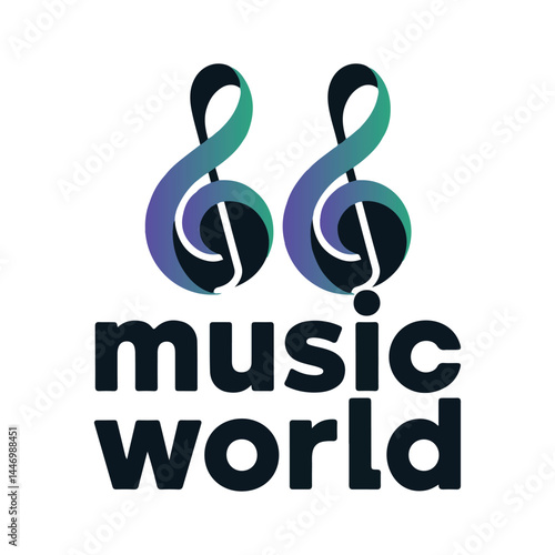 Modern Music World Vector Logo Design 2