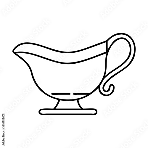 gravy boat icon, gravy boat line art - simple line art of gravy boat, perfect for gravy boat logos and icons