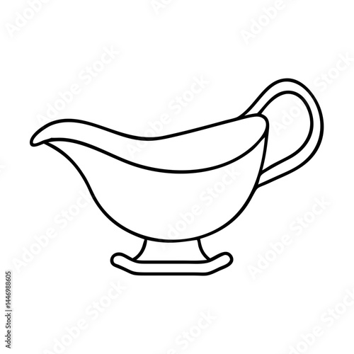 gravy boat icon, gravy boat line art - simple line art of gravy boat, perfect for gravy boat logos and icons