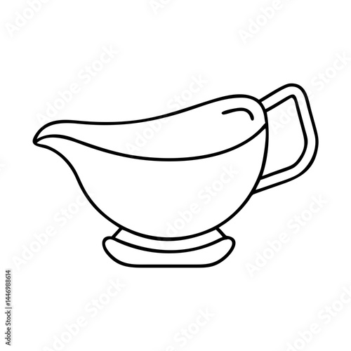 gravy boat icon, gravy boat line art - simple line art of gravy boat, perfect for gravy boat logos and icons
