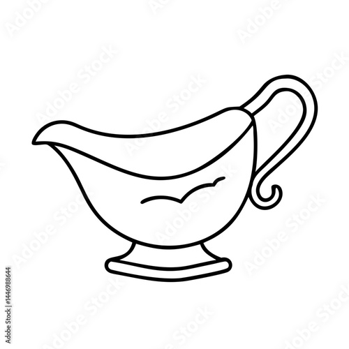 gravy boat icon, gravy boat line art - simple line art of gravy boat, perfect for gravy boat logos and icons