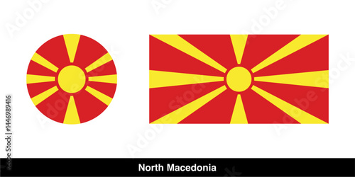 North Macedonia country flag vector isolated on transparent background