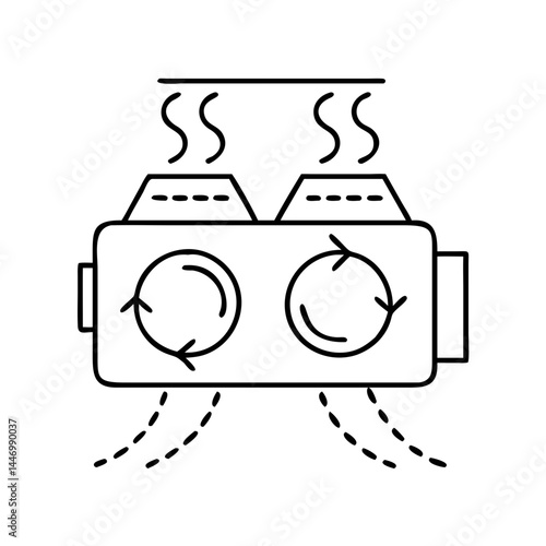 heat recovery system icon, heat recovery system line art - simple line art of heat recovery system, perfect for heat recovery system logos and icons