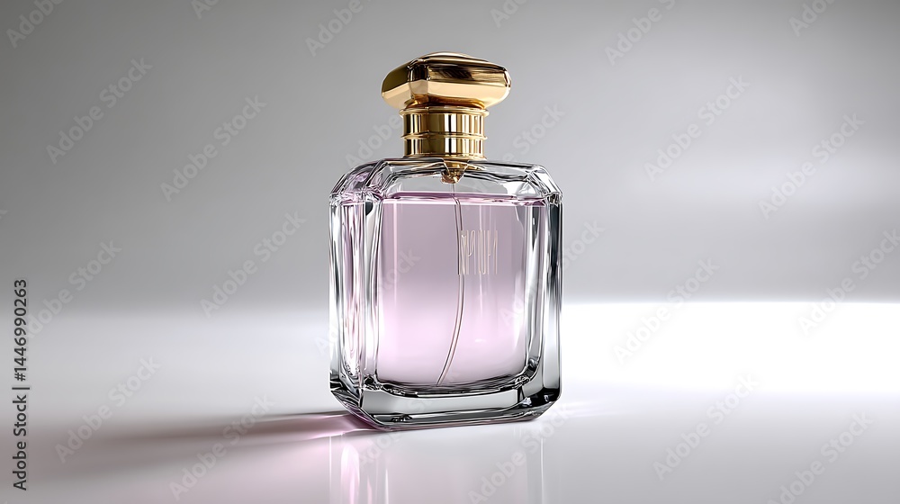 Elegant perfume bottle with pink liquid Elegant perfume bottle with pink liquid