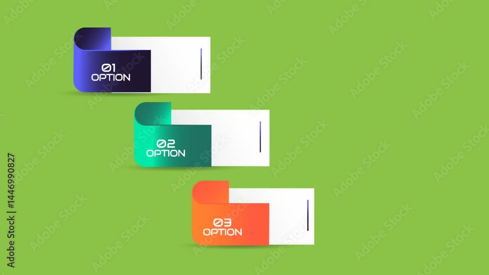 powerpoint presentation template.three square title box chart.