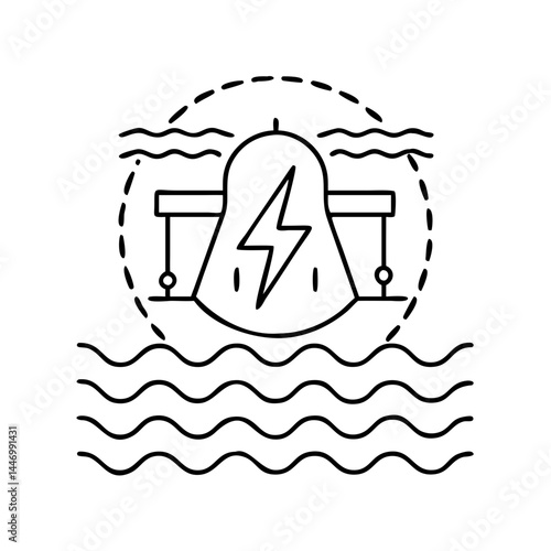 hydro power icon, hydro power line art - simple line art of hydro power, perfect for hydro power logos and icons