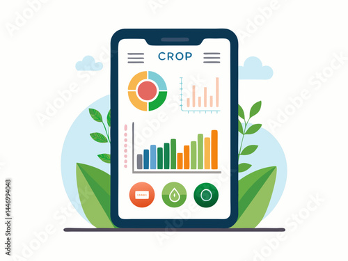 smartphone with crop monitoring app         