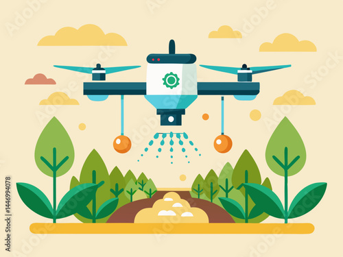 farming drone delivering seeds           