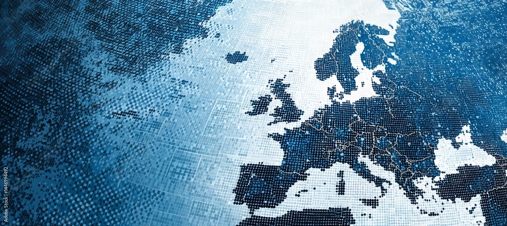Europe map. Generative AI technology.