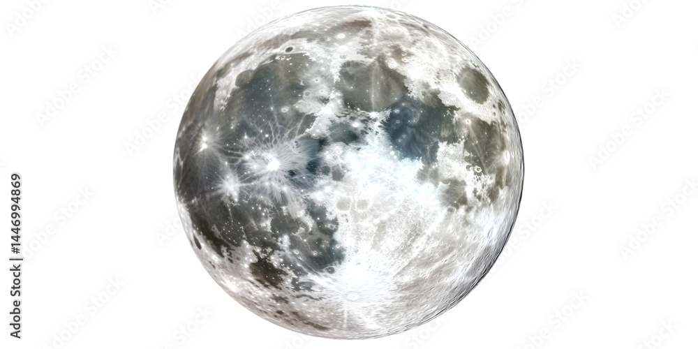 Full Moon Isolated Realistic Image Full Moon Isolated Realistic Image