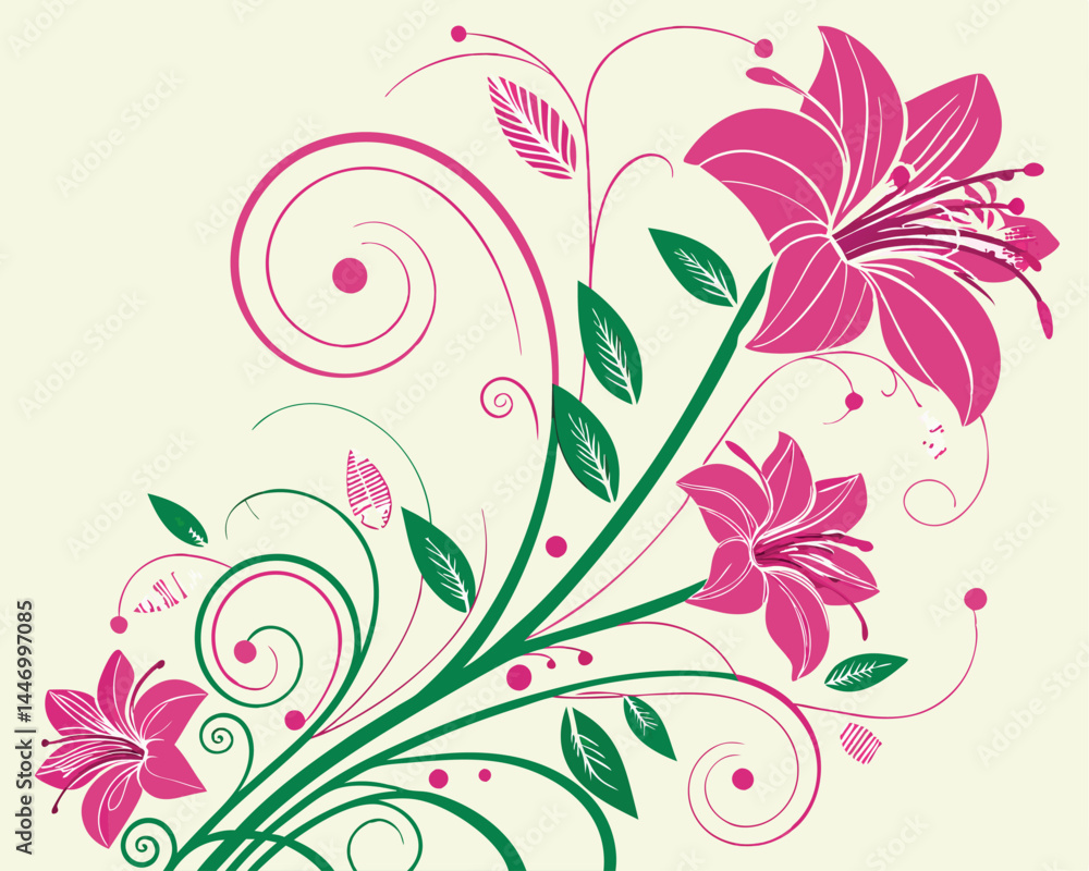 abstract floral background with flowers abstract floral background with flowers