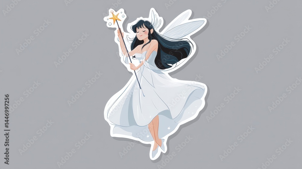 Fototapeta premium Magical Fairy with Wand and Wings Image