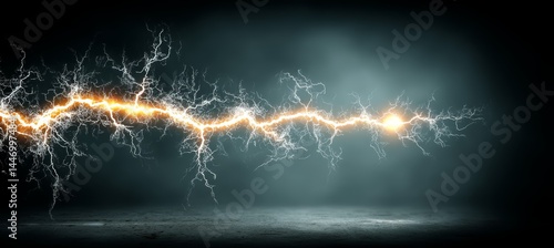 Obraz na płótnie Electric lightning energy. Physics science theory experiment. Generative ai technology. w salonie