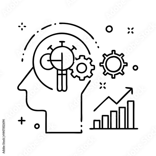 analytical thinking icon, analytical thinking line art - simple line art of analytical thinking, perfect for analytical thinking logos and icons