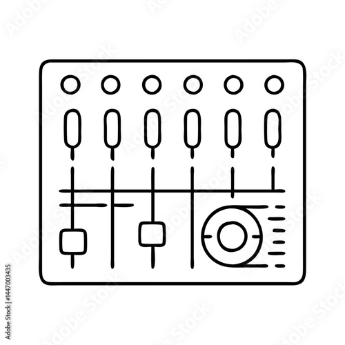 audio mixer icon, audio mixer line art - simple line art of audio mixer, perfect for audio mixer logos and icons