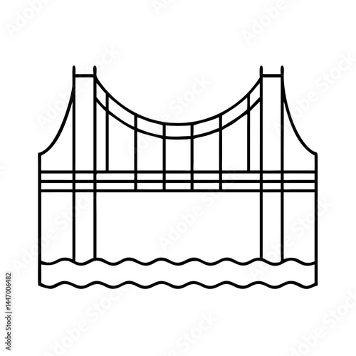 bridge icon, bridge line art - simple line art of bridge, perfect for bridge logos and icons