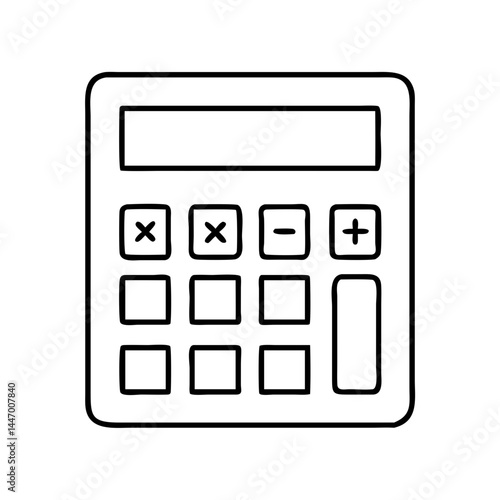calculator icon, calculator line art - simple line art of calculator, perfect for calculator logos and icons