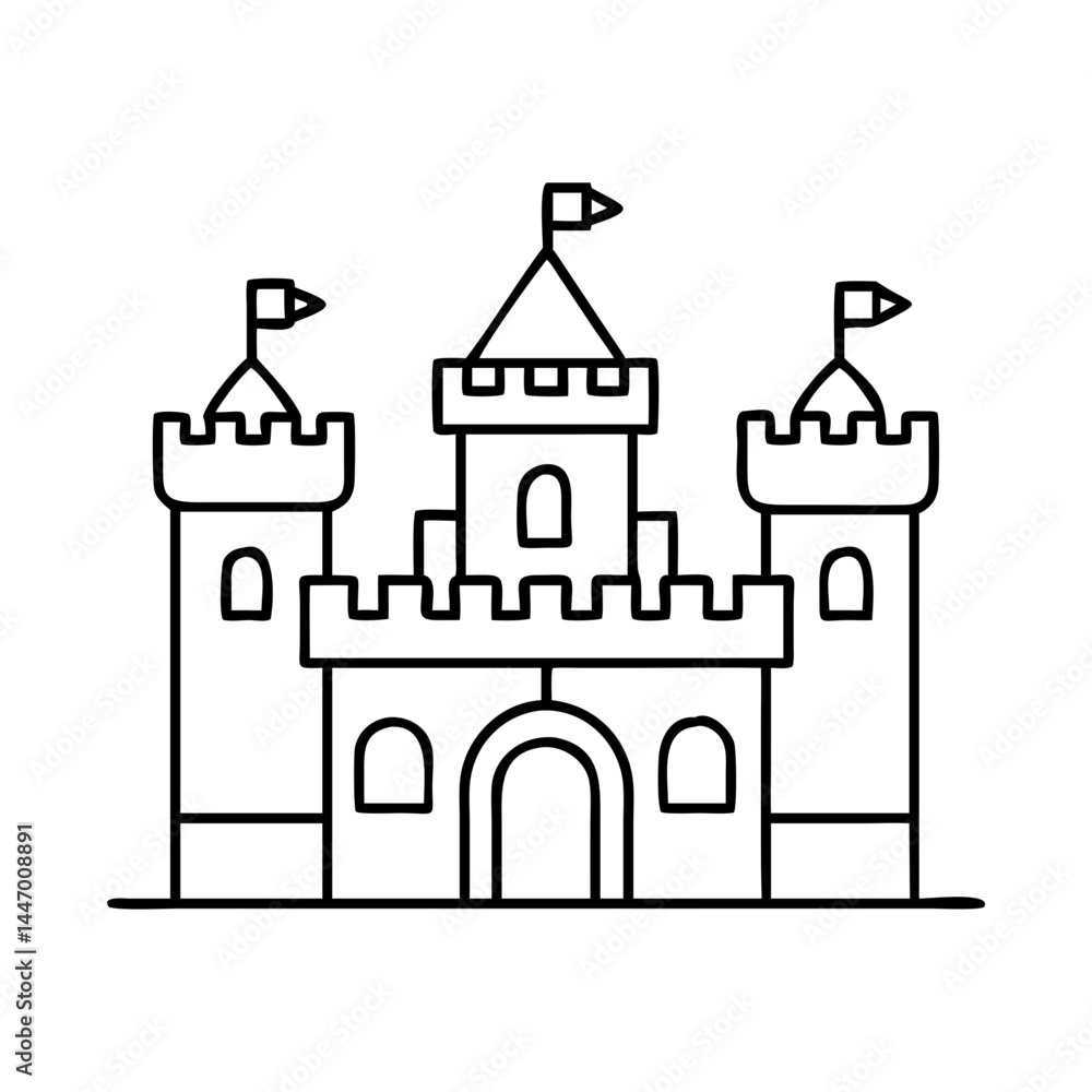 castle icon, castle line art - simple line art of castle, perfect for castle logos and icons castle icon, castle line art - simple line art of castle, perfect for castle logos and icons