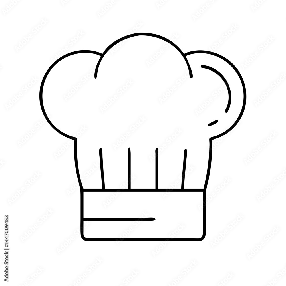 chef hat icon, chef hat line art - simple line art of chef hat, perfect for chef hat logos and icons chef hat icon, chef hat line art - simple line art of chef hat, perfect for chef hat logos and icons