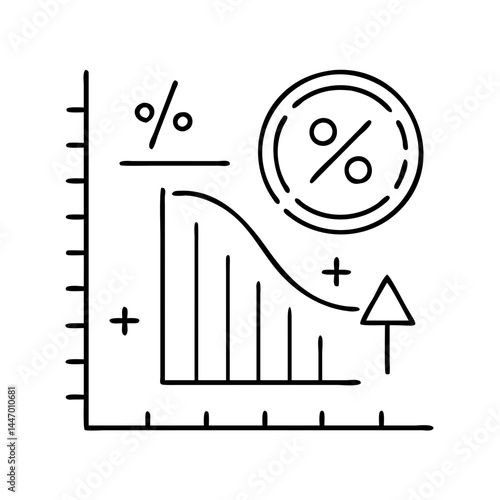 confidence interval icon, confidence interval line art - simple line art of confidence interval, perfect for confidence interval logos and icons