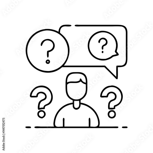 critical questioning icon, critical questioning line art - simple line art of critical questioning, perfect for critical questioning logos and icons