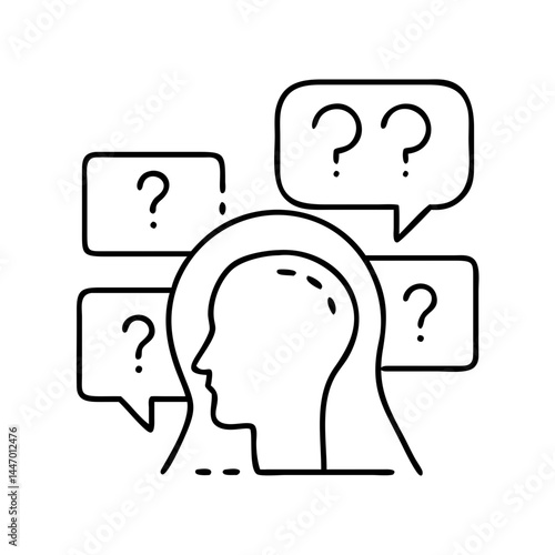 critical questioning icon, critical questioning line art - simple line art of critical questioning, perfect for critical questioning logos and icons