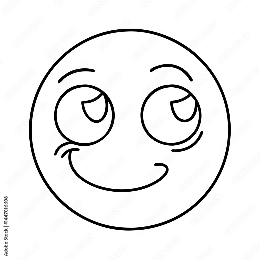 Fototapeta premium emoji icon, emoji line art - simple line art of emoji, perfect for emoji logos and icons