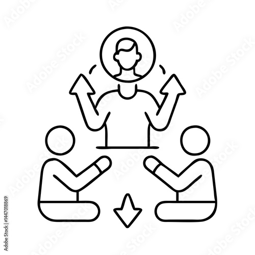 mediation icon, mediation line art - simple line art of mediation, perfect for mediation logos and icons