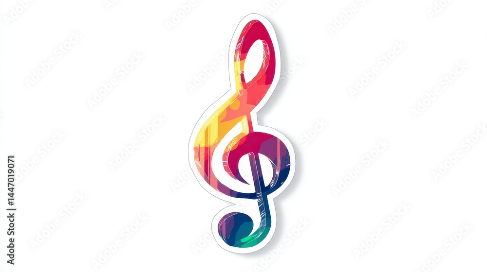 Vibrant Colorful Treble Clef Design Vibrant Colorful Treble Clef Design