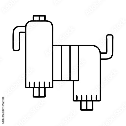 muffler icon, muffler line art - simple line art of muffler, perfect for muffler logos and icons