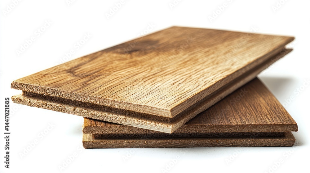 Engineered wood flooring isolated on white background Engineered wood flooring isolated on white background