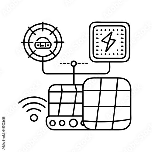 net metering icon, net metering line art - simple line art of net metering, perfect for net metering logos and icons