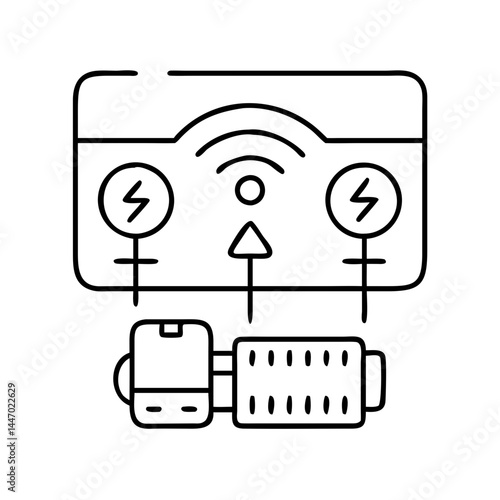 net metering icon, net metering line art - simple line art of net metering, perfect for net metering logos and icons