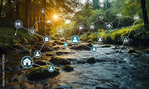 Technological Harmony: Network Integration with Natural Stream Environment