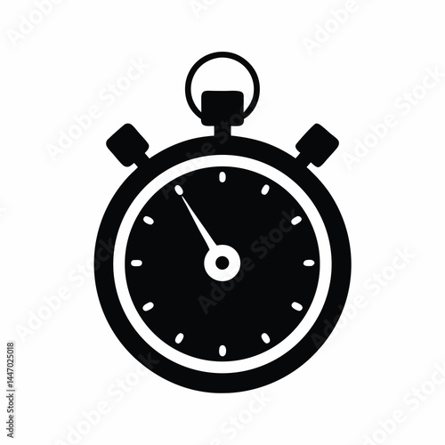Stopwatch silhouette vector illustration