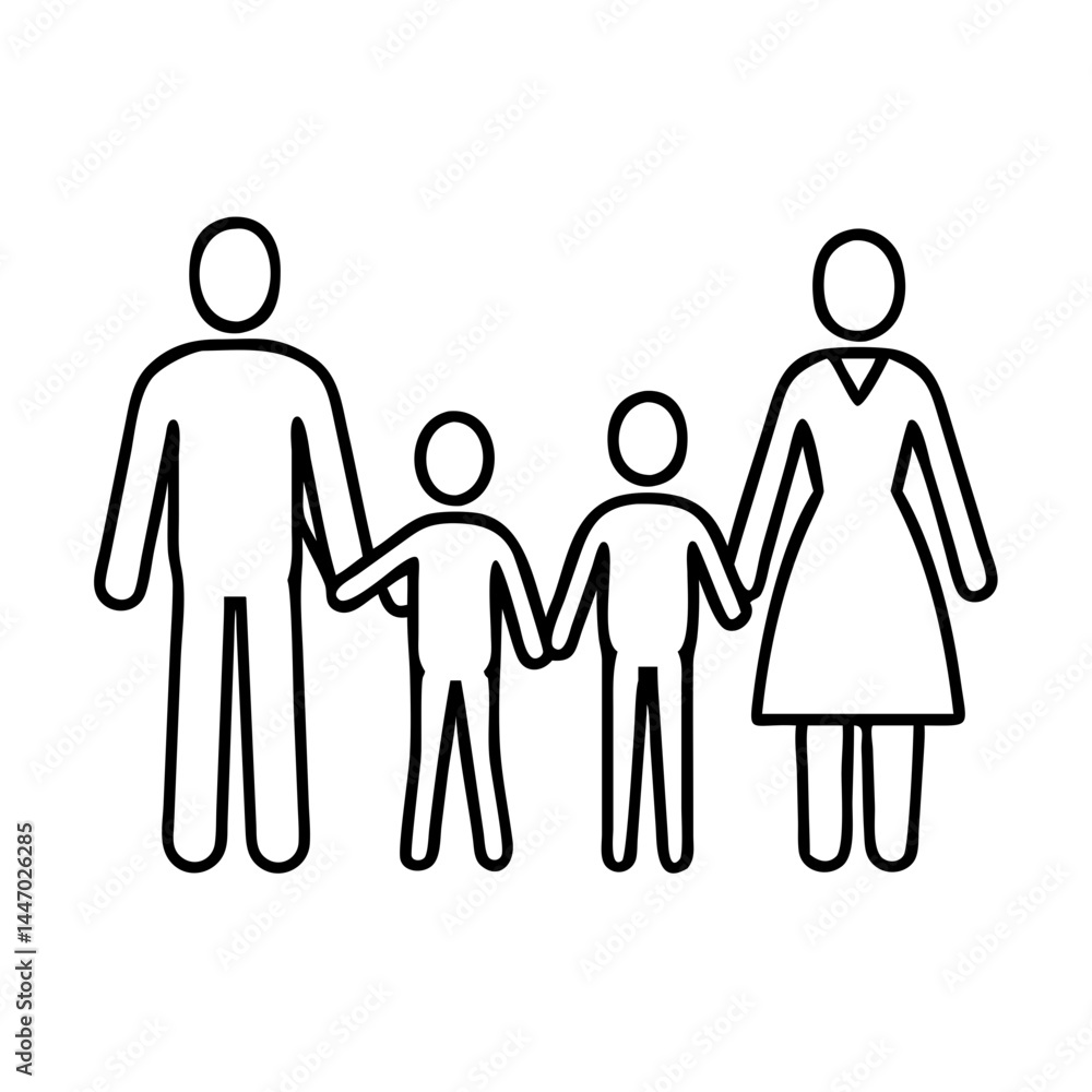 parents holding hands with kids icon, parents holding hands with kids line art - simple line art of parents holding hands with kids, perfect for parents holding hands with kids logos and icons parents holding hands with kids icon, parents holding hands with kids line art - simple line art of parents holding hands with kids, perfect for parents holding hands with kids logos and icons