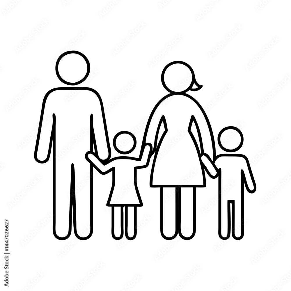 parents with two children icon, parents with two children line art - simple line art of parents with two children, perfect for parents with two children logos and icons parents with two children icon, parents with two children line art - simple line art of parents with two children, perfect for parents with two children logos and icons