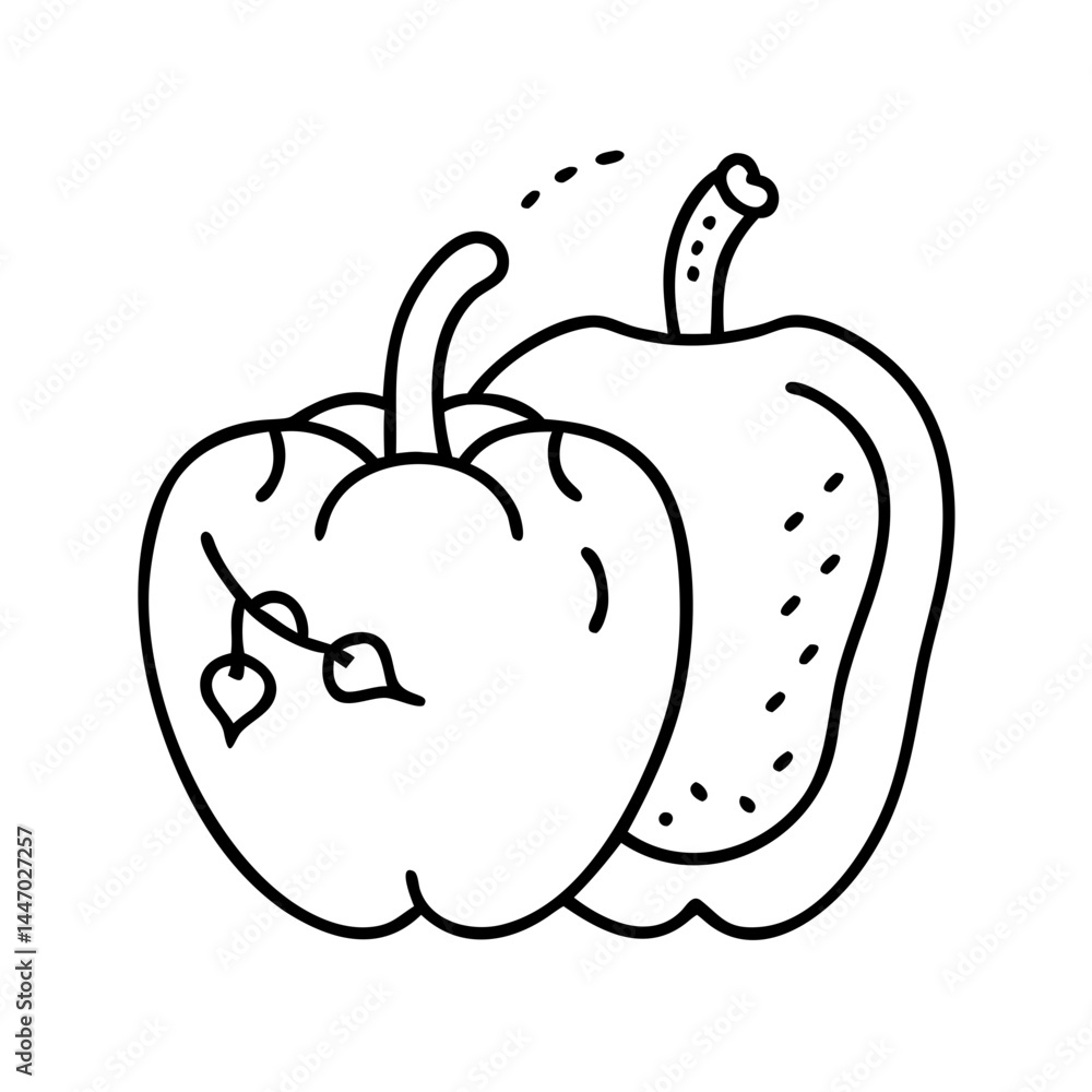 pepper icon, pepper line art - simple line art of pepper, perfect for pepper logos and icons pepper icon, pepper line art - simple line art of pepper, perfect for pepper logos and icons