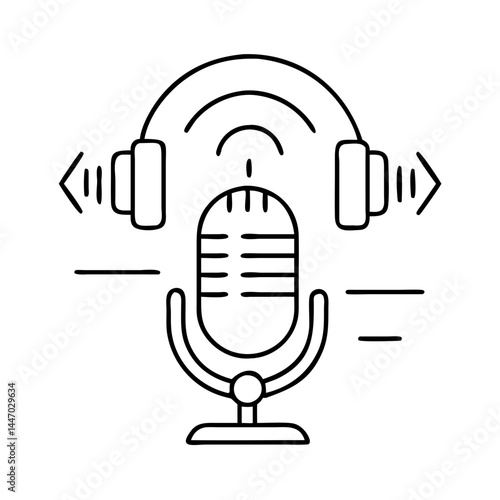 podcast episode icon, podcast episode line art - simple line art of podcast episode, perfect for podcast episode logos and icons