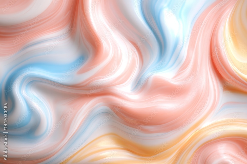 Fototapeta premium Close-up of a seamless background exhibiting flowing multicolored waves, interspersed with luxurious gold marble patterns, ideal for digital art