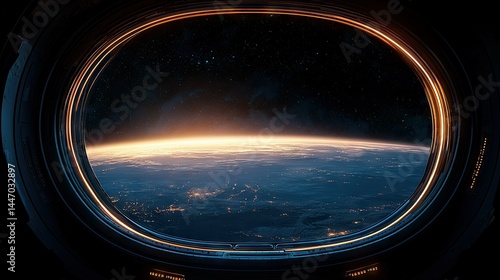 A view of planet Earth seen through an orbital window