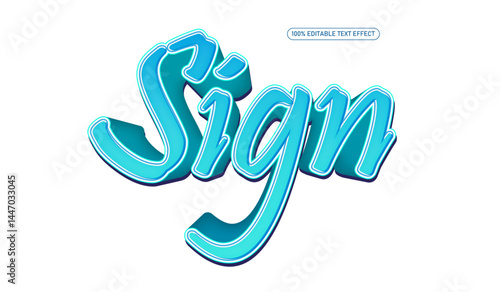 Sign 3d editable premium vector text effect
