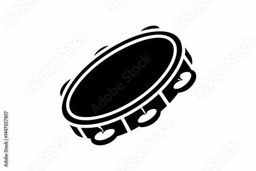 Tambourine silhouette vector illustration