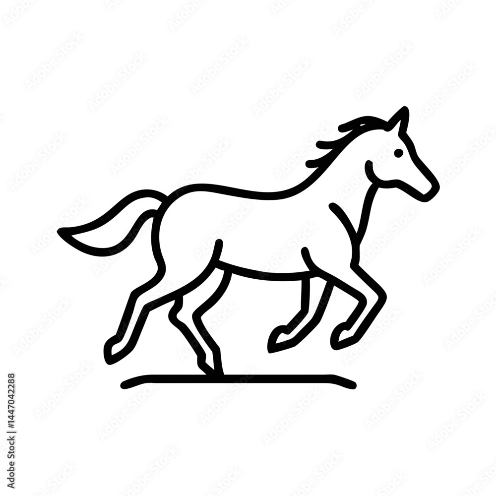 Galloping horse in motion against a simple background Galloping horse in motion against a simple background